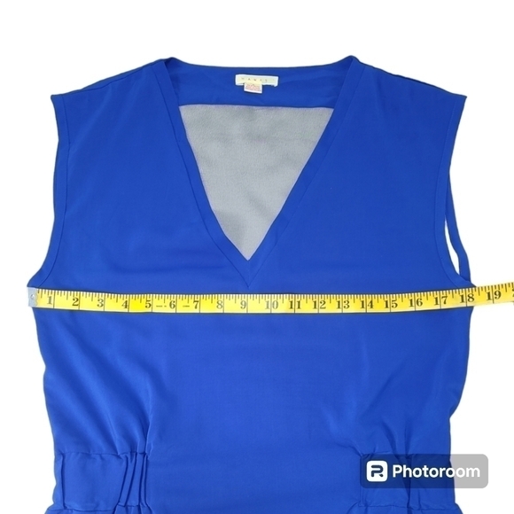 Hawks Sheer Blue V Neck Mini Dress Size Small - Picture 4 of 12